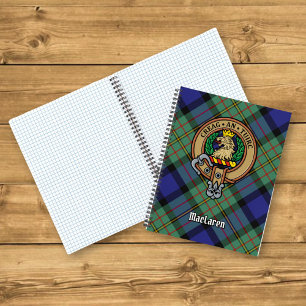 Clan MacLaren Wappen über Tartan Notizblock