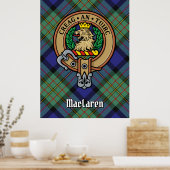 Clan MacLaren Wappen über Tartan Poster (Küche)