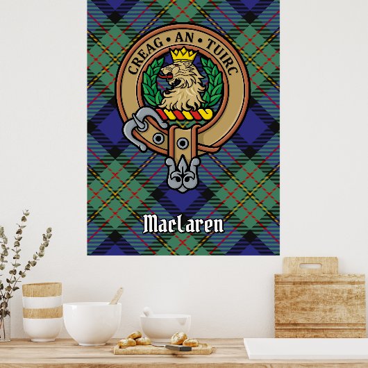 Clan MacLaren Wappen über Tartan Poster (Küche)