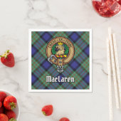 Clan MacLaren Wappen über Tartan Serviette (Beispiel)