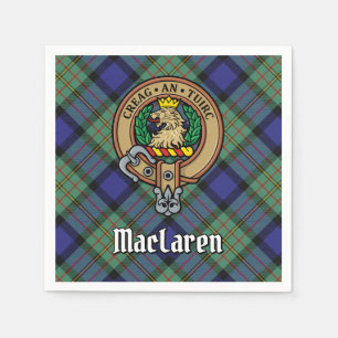 Clan MacLaren Wappen über Tartan Serviette