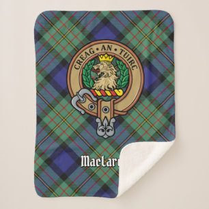 Clan MacLaren Wappen über Tartan Sherpadecke