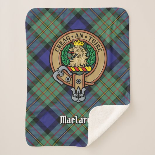 Clan MacLaren Wappen über Tartan Sherpadecke (Vorderseite)