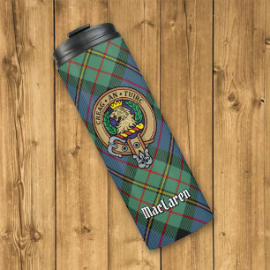 Clan MacLaren Wappen über Tartan Thermosbecher