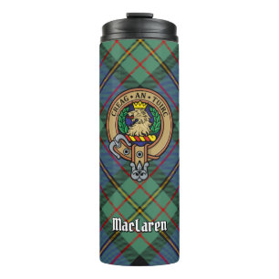 Clan MacLaren Wappen über Tartan Thermosbecher