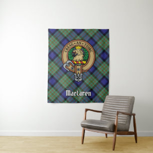 Clan MacLaren Wappen über Tartan Wandteppich
