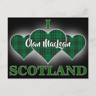 Clan MacLean I Liebe Schottland Jagd Tartan Herz Postkarte