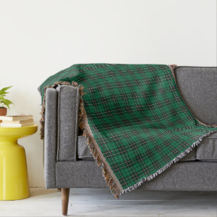 Clan MacLean Jagdtartan Grün und Schwarz Kariert Decke