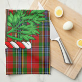 Clan MacLean Tartan and BattleAxe Wappen Geschirrtuch (Viertel Falte)