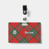 Clan MacLean Tartan Ausweis (Vorderseite mit Clip)