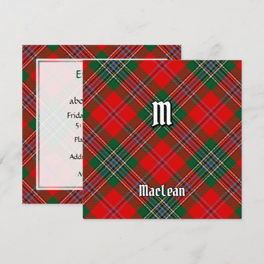 Clan MacLean Tartan Einladung (Vorne/Hinten)