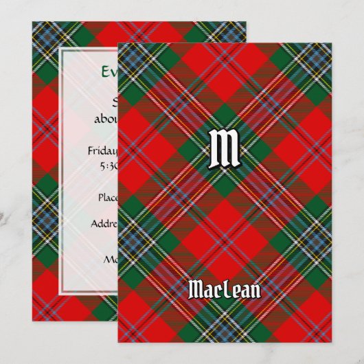 Clan MacLean Tartan Einladung (Vorne/Hinten)