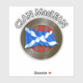 Clan MacLean Tartan Knot & Flag Aufkleber (Blatt)