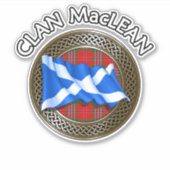Clan MacLean Tartan Knot & Flag Aufkleber (Vorderseite)