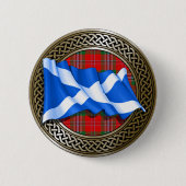 Clan MacLean Tartan Knot & Flag Button (Vorderseite)