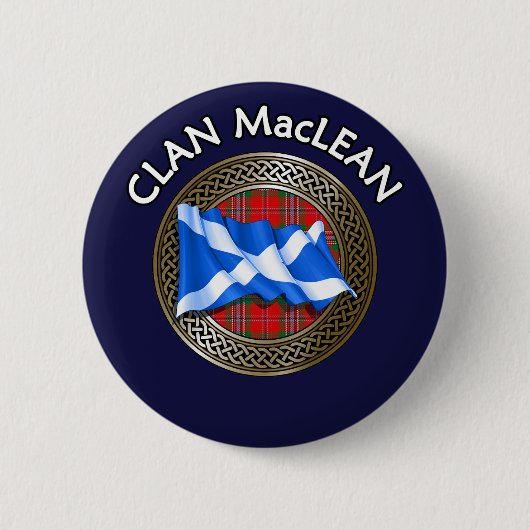 Clan MacLean Tartan Knot & Flag Button (Vorderseite)