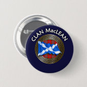 Clan MacLean Tartan Knot & Flag Button (Vorne & Hinten)