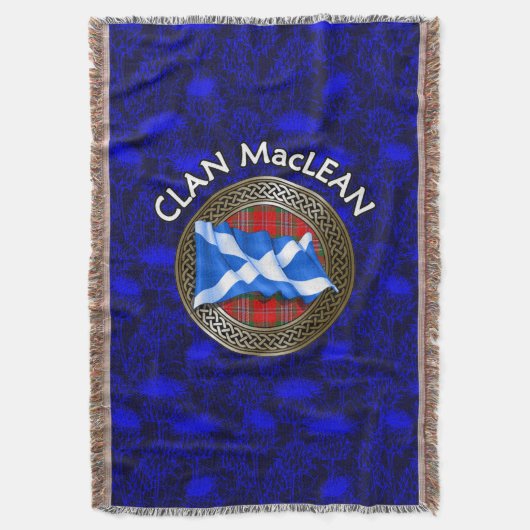 Clan MacLean Tartan Knot & Flag Decke (Vorderseite Vertikal)