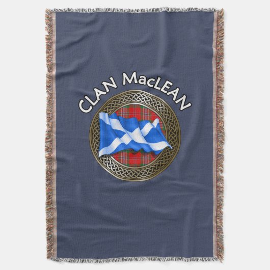 Clan MacLean Tartan Knot & Flag Decke (Vorderseite Vertikal)