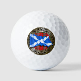 Clan MacLean Tartan Knot & Flag Golfball