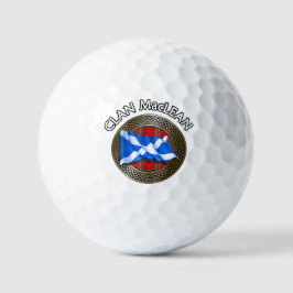 Clan MacLean Tartan Knot & Flag Golfball