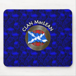Clan MacLean Tartan Knot & Flag Mousepad