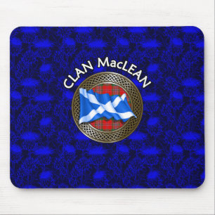 Clan MacLean Tartan Knot & Flag Mousepad