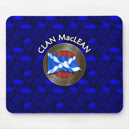 Clan MacLean Tartan Knot & Flag Mousepad (Vorne)
