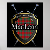Clan MacLean Tartan Scottish Shield & Schwerter Poster (Vorne)