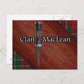 Clan MacLean Tartan Sgian Dubh Blade Postkarte (Vorne/Hinten)
