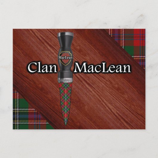 Clan MacLean Tartan Sgian Dubh Blade Postkarte (Vorderseite)