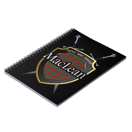 Clan MacLean Tartan Shield & Schwerter Notizblock (Linke Seite)