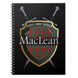 Clan MacLean Tartan Shield & Schwerter Notizblock