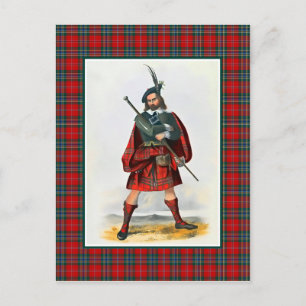 Clan MacLean Vintage-Illustration Tartan-Rahmen Postkarte