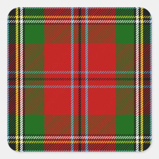 Clan MacLean von Duart Tartan Quadratischer Aufkleber (Vorderseite)