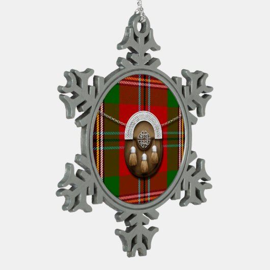 Clan MacLean von Duart Tartan und Sporran Schneeflocken Zinn-Ornament (Links)