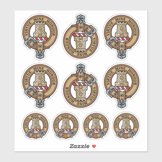 Clan MacLean Wappen Sticker Set (Blatt)