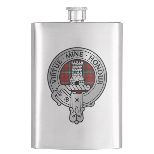 Clan MacLean Wappen & Tartan Flachmann (Vorderseite)