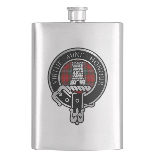 Clan MacLean Wappen & Tartan Flask Flachmann (Vorderseite)