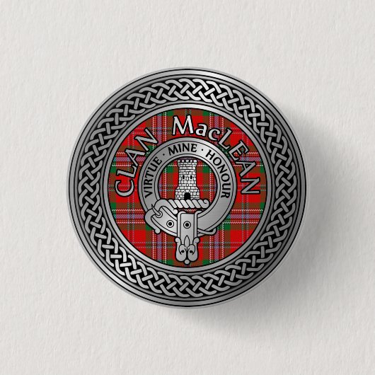 Clan MacLean Wappen & Tartan Knot Button (Vorderseite)