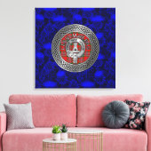 Clan MacLean Wappen & Tartan Knot on Thistle Leinwanddruck (Insitu (Wohnzimmer))