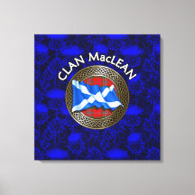 Clan MacLean Wappen & Tartan Knot on Thistle