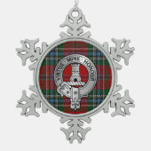 Clan MacLean Wappen & Tartan Schneeflocken Zinn-Ornament (Vorderseite)