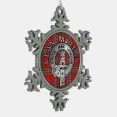 Clan MacLean Wappen & Tartan Schneeflocken Zinn-Ornament (Links)
