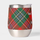 Clan MacLean Wappen über Tartan (Links)