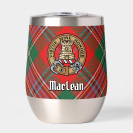 Clan MacLean Wappen über Tartan