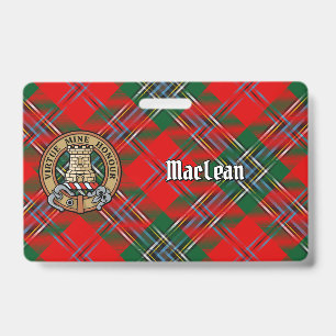 Clan MacLean-Wappen über Tartan Ausweis
