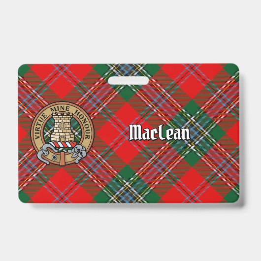Clan MacLean Wappen über Tartan Ausweis (Vorderseite)