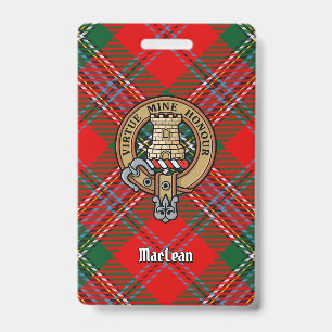 Clan MacLean Wappen über Tartan Ausweis
