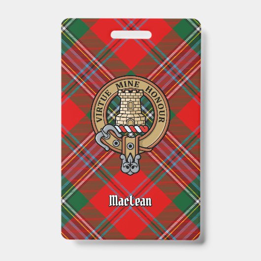 Clan MacLean Wappen über Tartan Ausweis (Vorderseite)